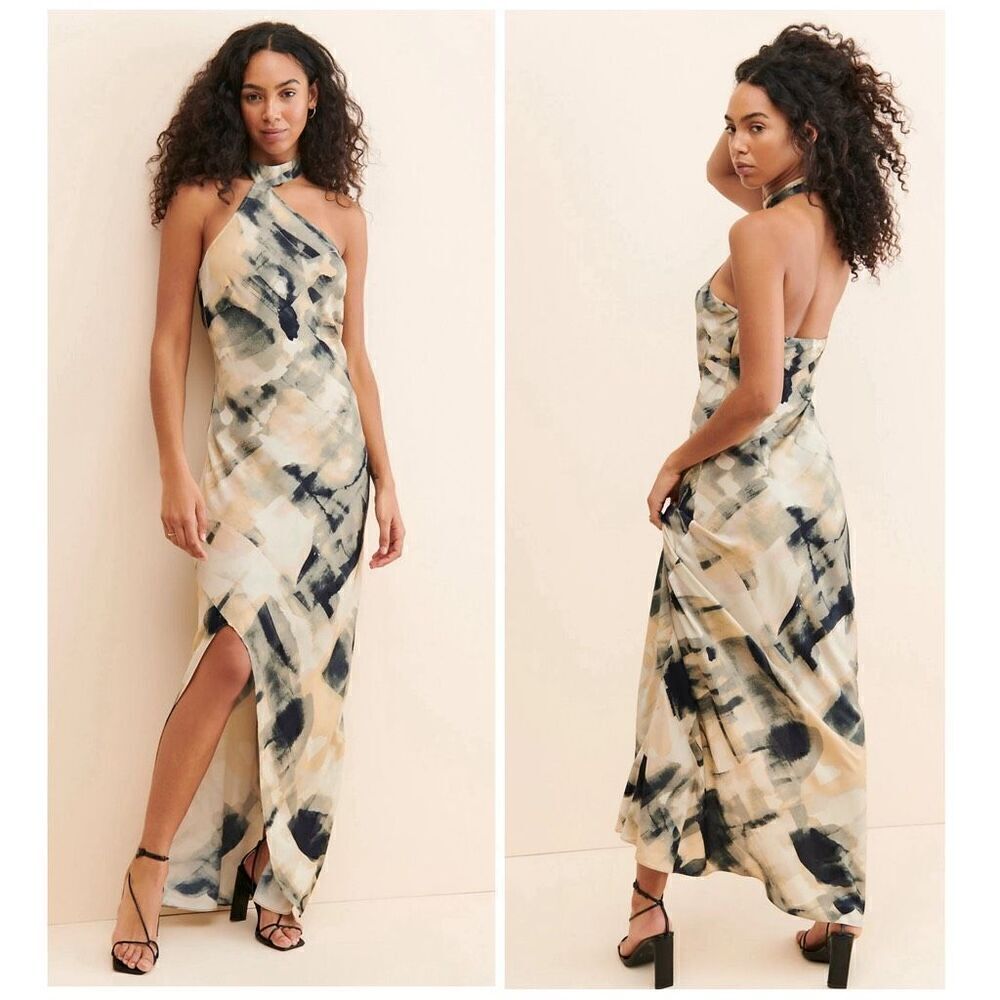 Free People -‎ Let Me Be NWT Halter Abstract Maxi Dress Size Medium